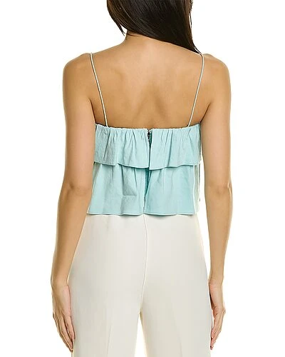 Alice + Olivia Marylynn Ruffle Linen-Blend Crop Top Women - Image 2