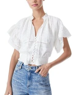 Alice + Olivia Tabitha Crop Blouse Women