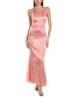 Alice + Olivia Samia Halter Silk-Blend Gown Women