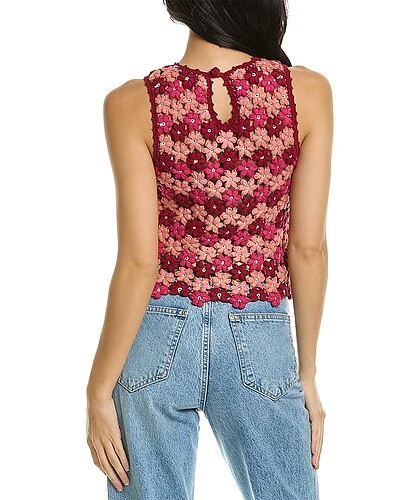 Alice + Olivia Reva Flower Crochet Shell Women - Image 2