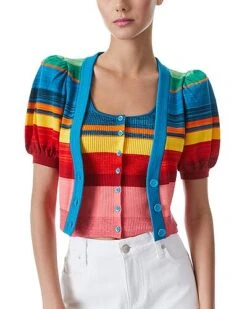 Alice + Olivia Romi Stripe Cardigan Women