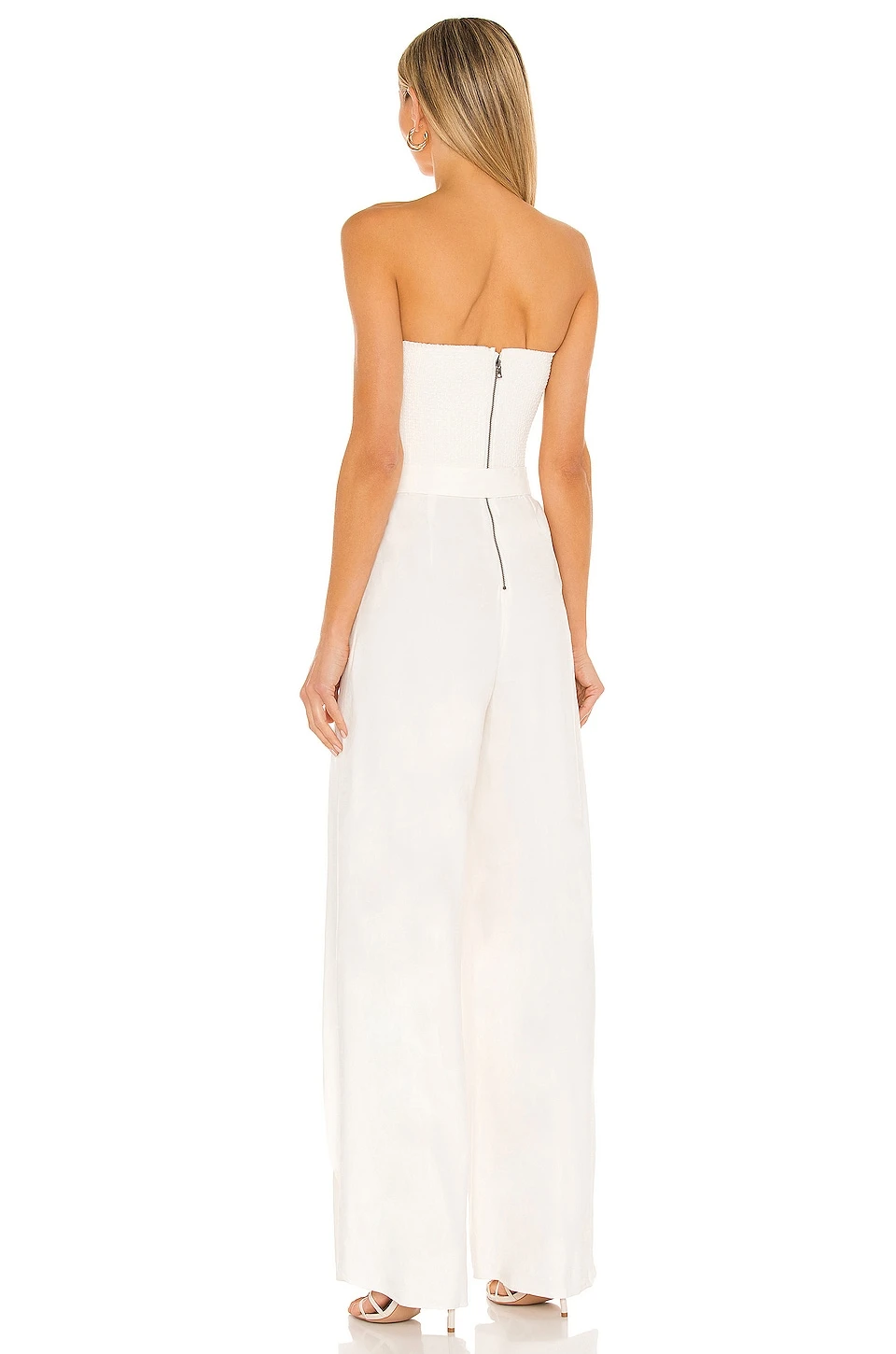 Alice + Olivia Bebe Bustier Jumpsuit Off White - Image 3