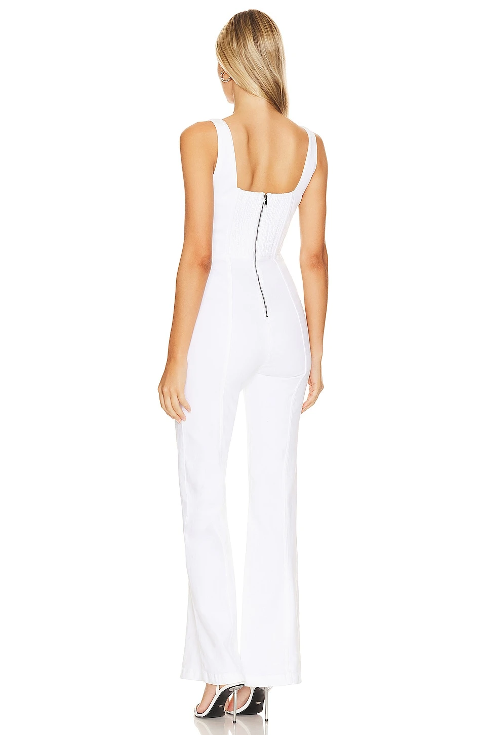 Alice + Olivia Chels Corset Sleeveless Jumpsuit White - Image 3
