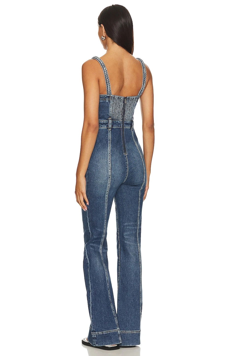 Alice + Olivia Melody Wide Leg Jumpsuit Lola Blue - Image 3