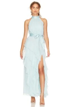 Alice + Olivia Emelia Halter Neck Maxi Dress Julep