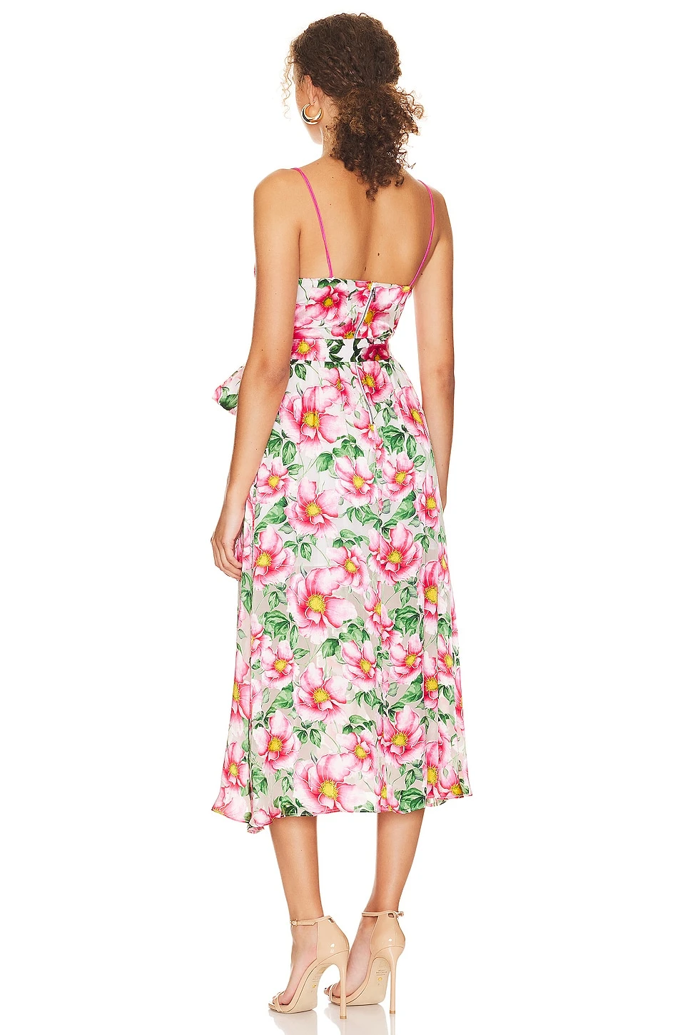 Alice + Olivia Samantha Cowl Neck Midi Dress High Tea Floral - Image 3