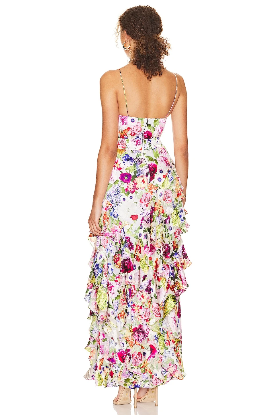Alice + Olivia Hayden V-neck Front Split Dress Flower Shop - Image 3