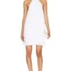Alice + Olivia Aviana Halter Neck Mini Dress White