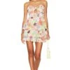 Alice + Olivia Fina Waist Ruffle Mini Dress Dawn Floral