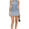 Alice + Olivia Kendall Denim Mini Dress Ivy Blue