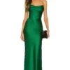Alice + Olivia Montana Maxi Gown Deep Emerald