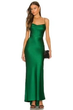 Alice + Olivia Montana Maxi Gown Deep Emerald