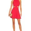 Alice + Olivia Cara Fit Flare Dress Bright Poppy