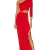 Alice + Olivia Michele Cutout Maxi Dress Bright Poppy