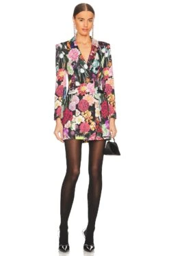 Alice + Olivia Latoya Mini Blazer Dress Botanical Garden