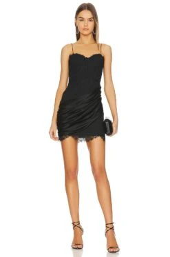 Alice + Olivia Rose Bustier Mini Dress Black