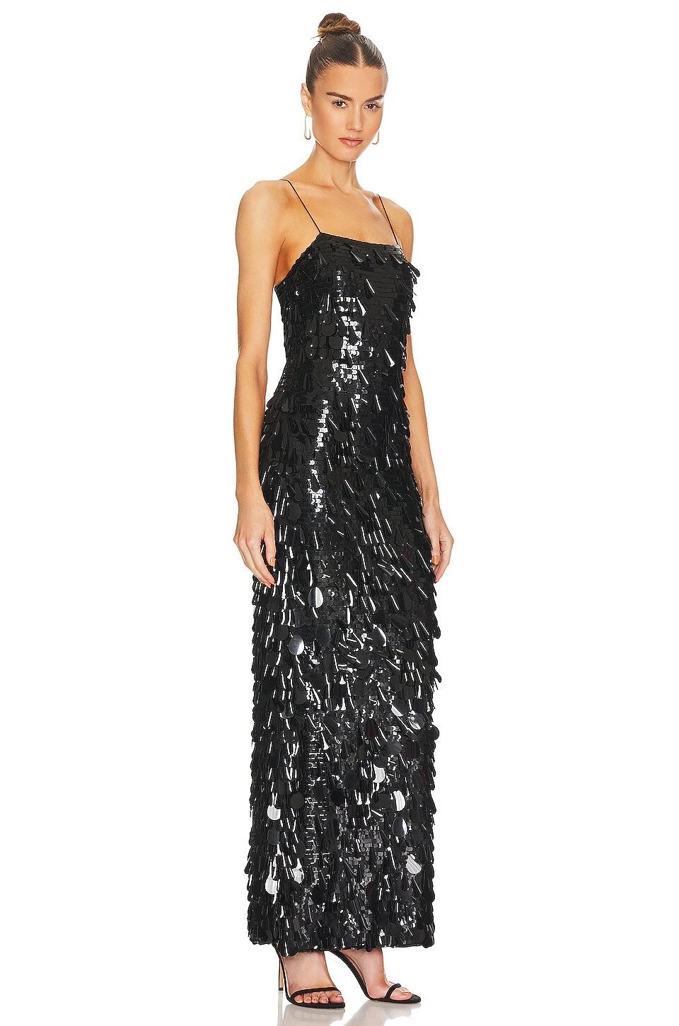 Alice + Olivia Fifi Sequin Fitted Gown Black - Image 2