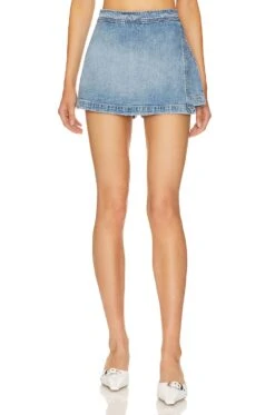 Alice + Olivia Lakelyn Denim Skort Ivy Blue