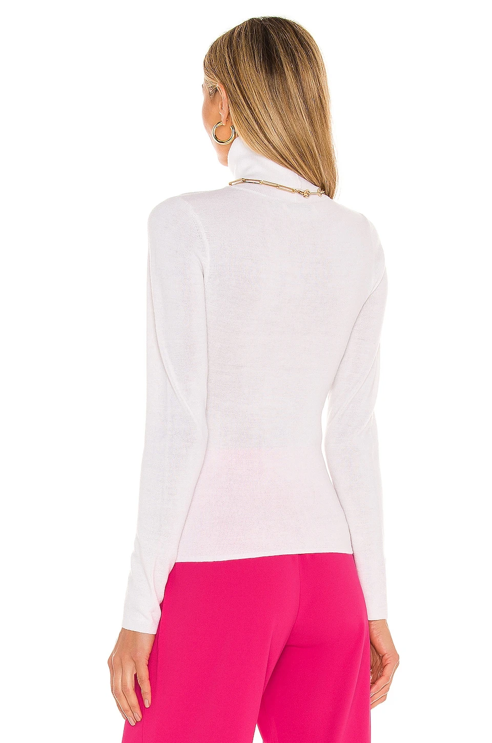 Alice + Olivia Ermelinda Turtleneck Soft White - Image 3