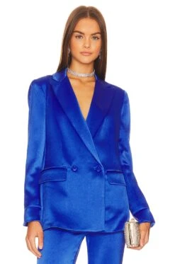 Alice + Olivia Justin Double Breasted Blazer Royalty