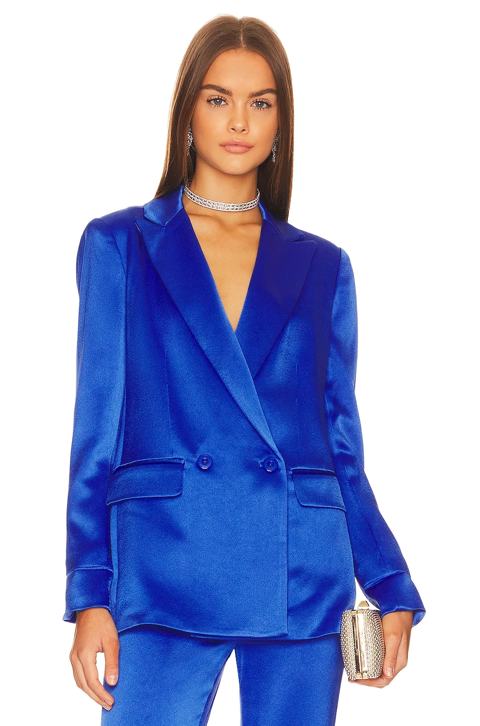 Alice + Olivia Justin Double Breasted Blazer Royalty