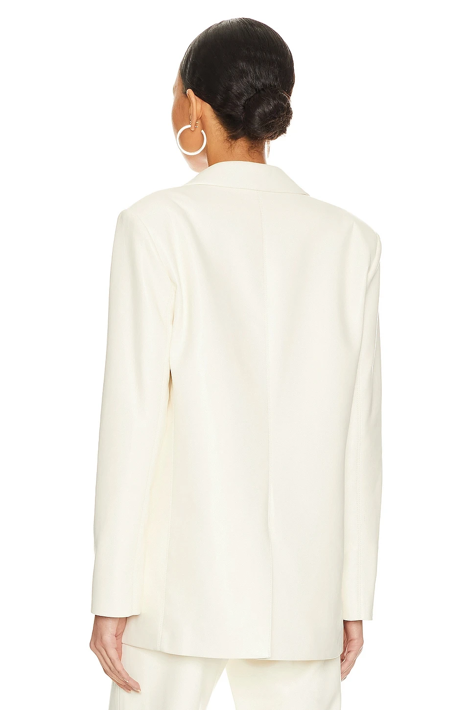 Alice + Olivia Justin Faux Leather Blazer Ecru - Image 4