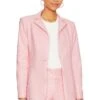 Alice + Olivia Breann Faux Leather Blazer Petal