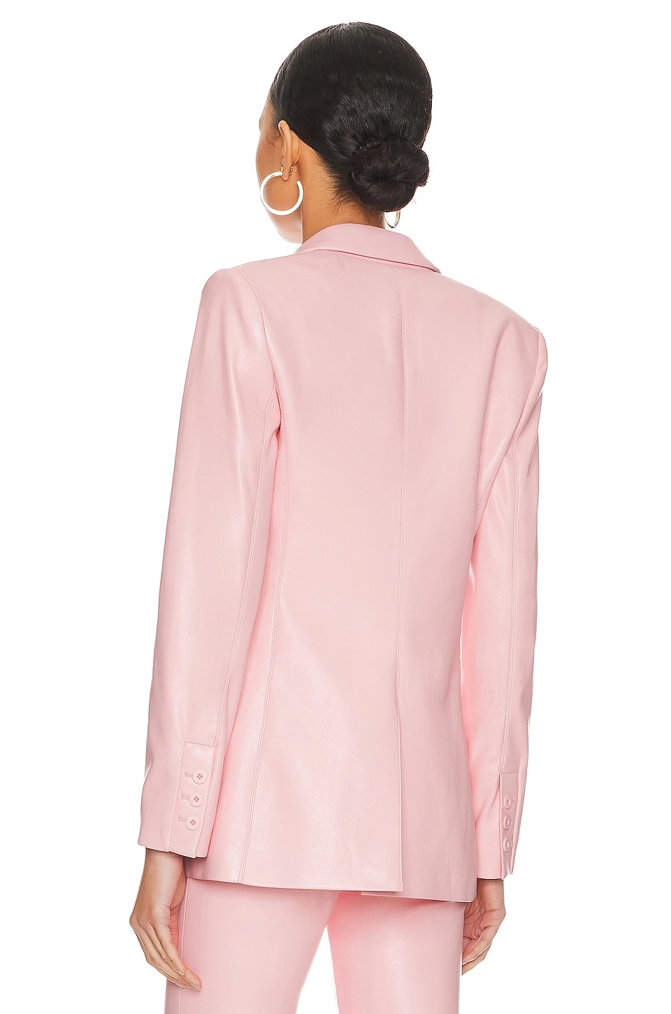 Alice + Olivia Breann Faux Leather Blazer Petal - Image 4
