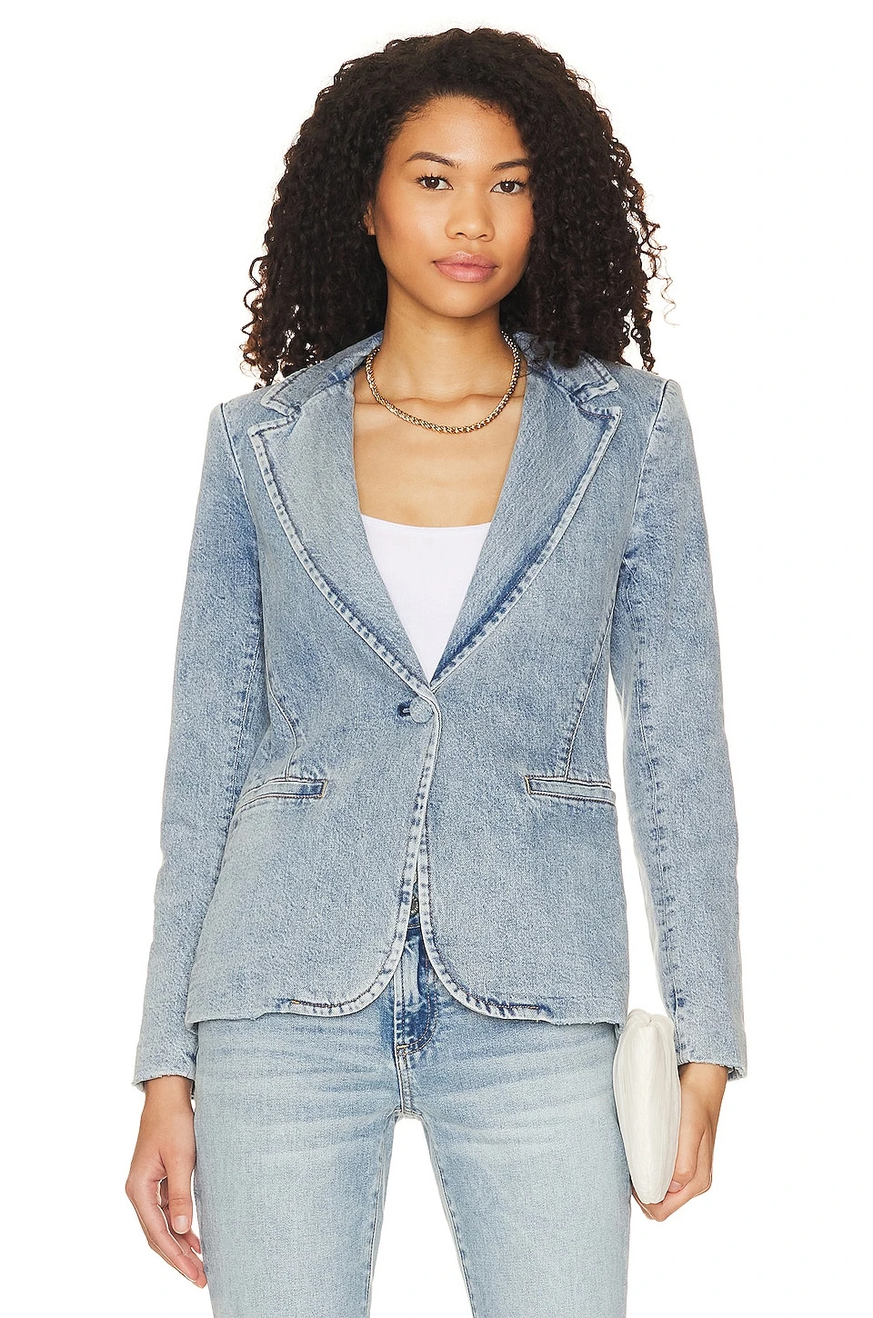 Alice + Olivia Macey Fitted Blazer Bay Blue