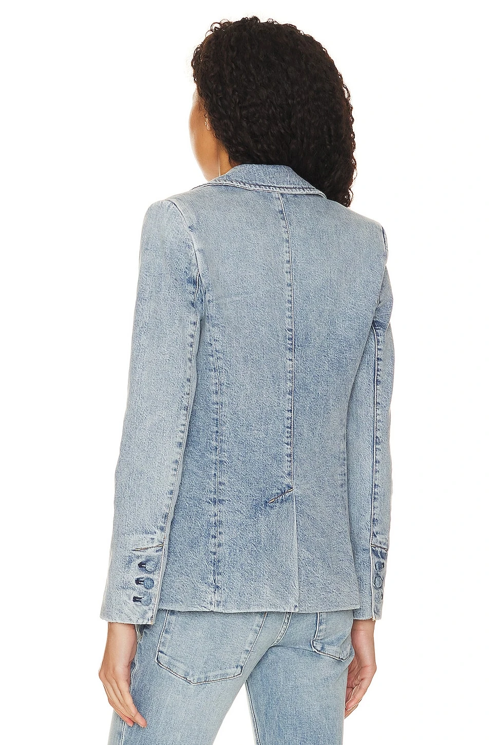 Alice + Olivia Macey Fitted Blazer Bay Blue - Image 4