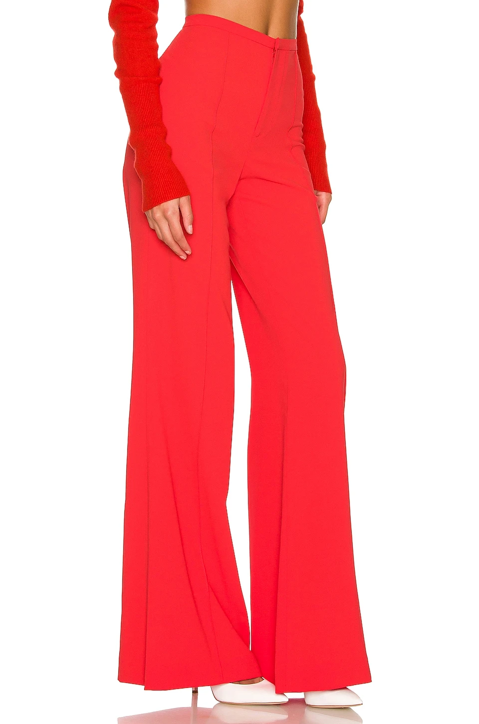 Alice + Olivia Dylan High Waisted Slim Pant Bright Poppy - Image 2