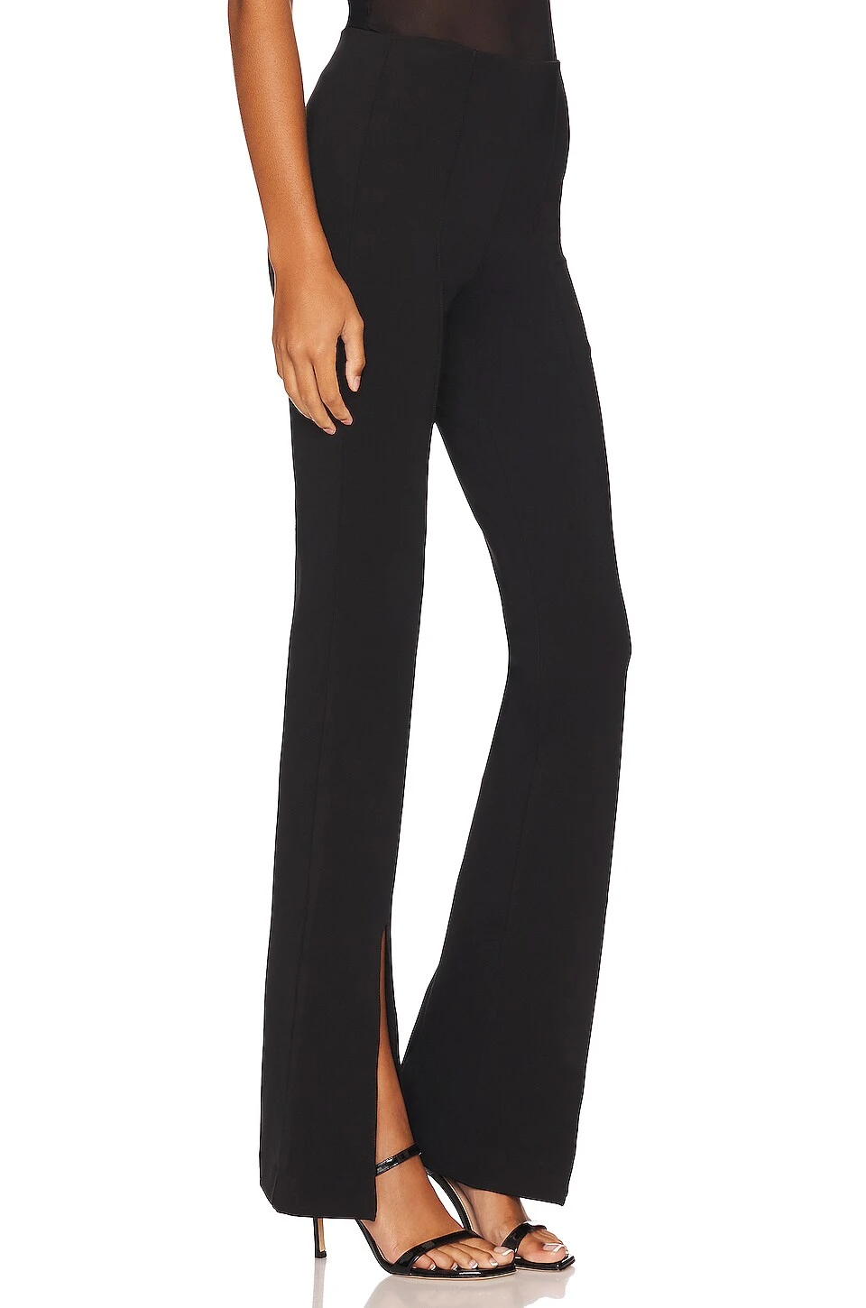 Alice + Olivia Emiko Super Skinny Slit High Waist Pant Black - Image 2