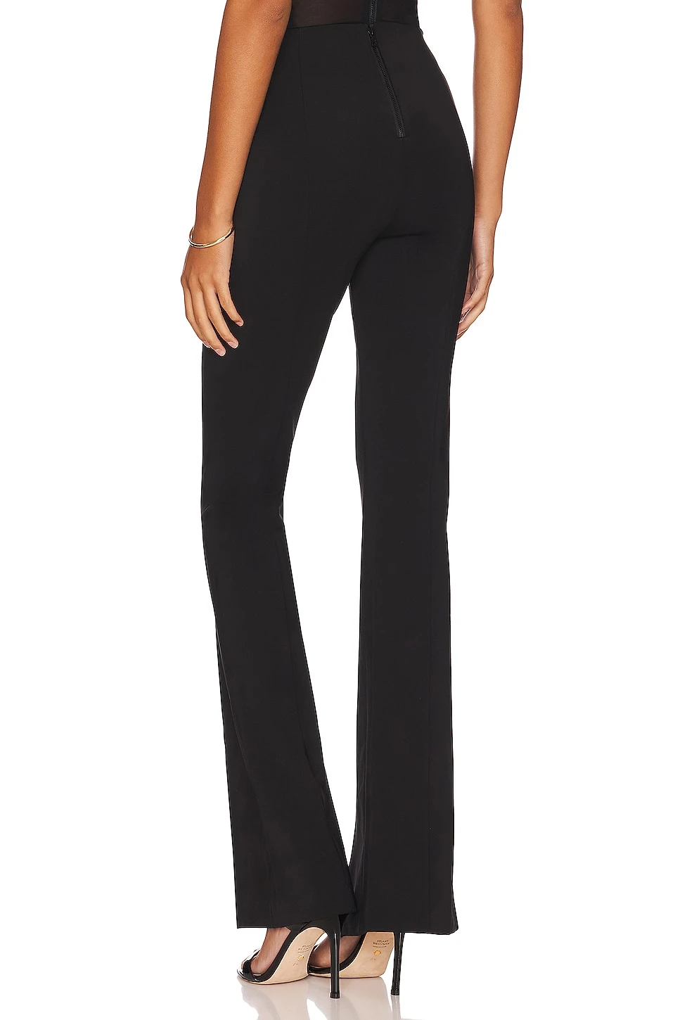 Alice + Olivia Emiko Super Skinny Slit High Waist Pant Black - Image 3