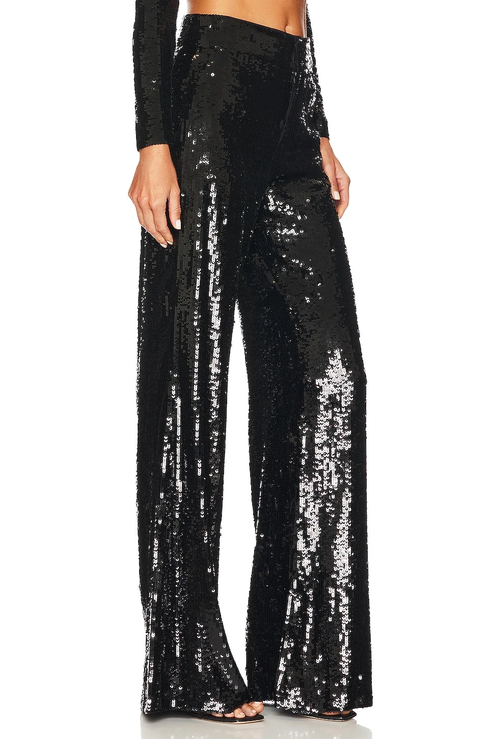 Alice + Olivia Dylan Sequin Pant Black - Image 2