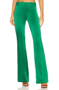 Alice + Olivia Teeny Fit Flare Bootcut Pant Emerald