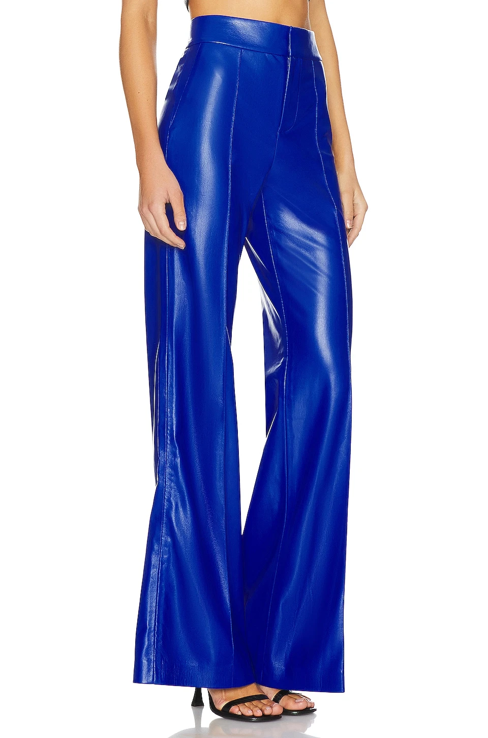 Alice + Olivia Dylan Faux Leather Wide Leg Pant Royalty - Image 2