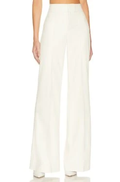 Alice + Olivia Dylan Faux Leather Pant Ecru