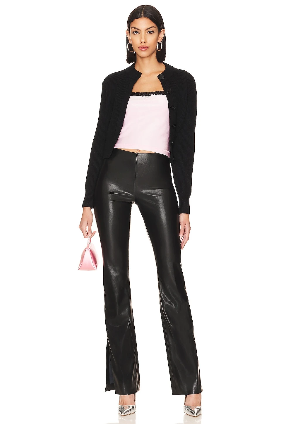 Alice + Olivia Teeny Faux Leather Pant Black - Image 4