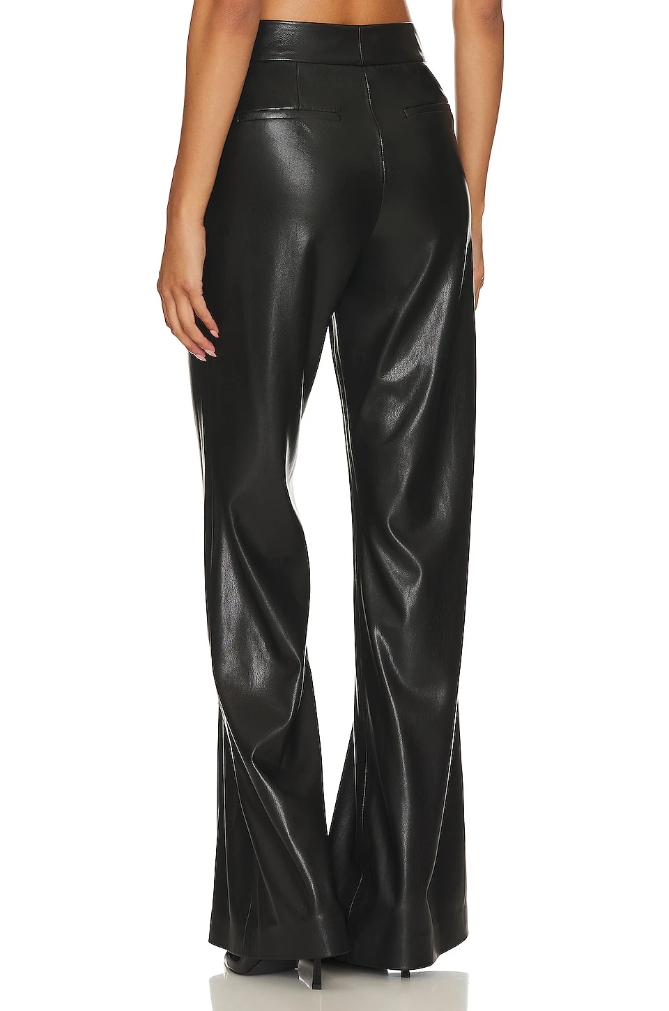 Alice + Olivia Dylan Faux Leather Wide Leg Black - Image 3
