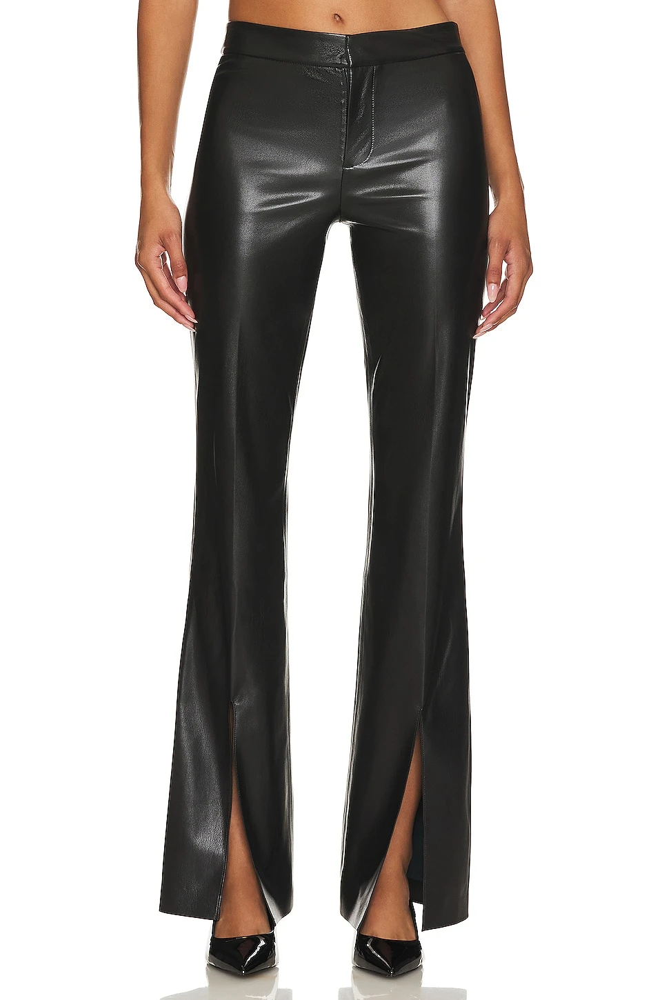 Alice + Olivia Walker Faux Leather Pant Black
