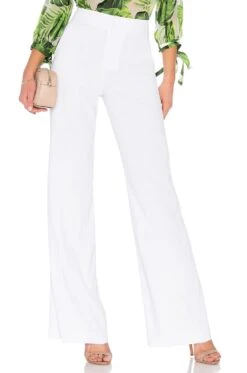 Alice + Olivia Dylan High Waisted Fitted Pant White