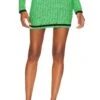 Alice + Olivia Ingrid Cable Mini Skirt Garden Green & Black