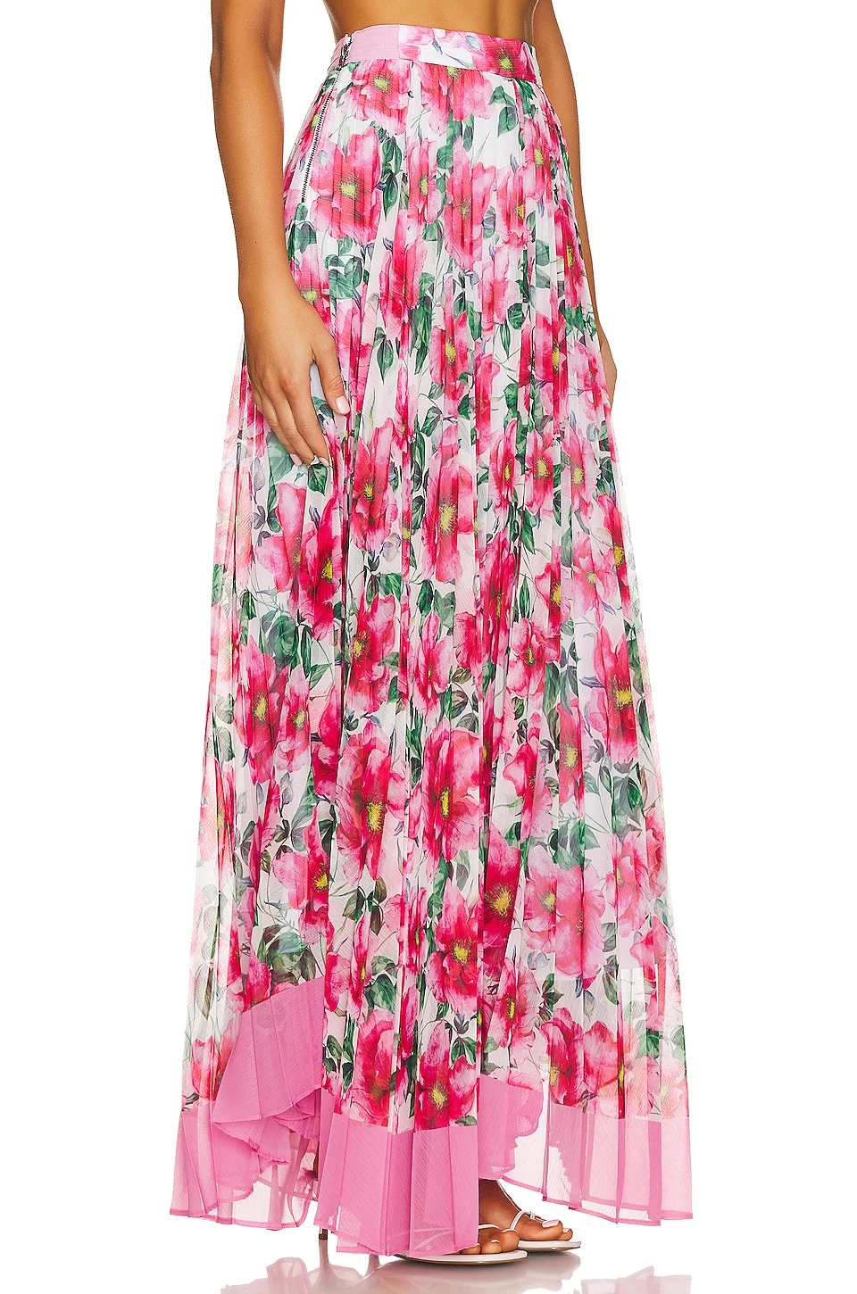 Alice + Olivia Katz Pleated Maxi Skirt High Tea Floral - Image 2