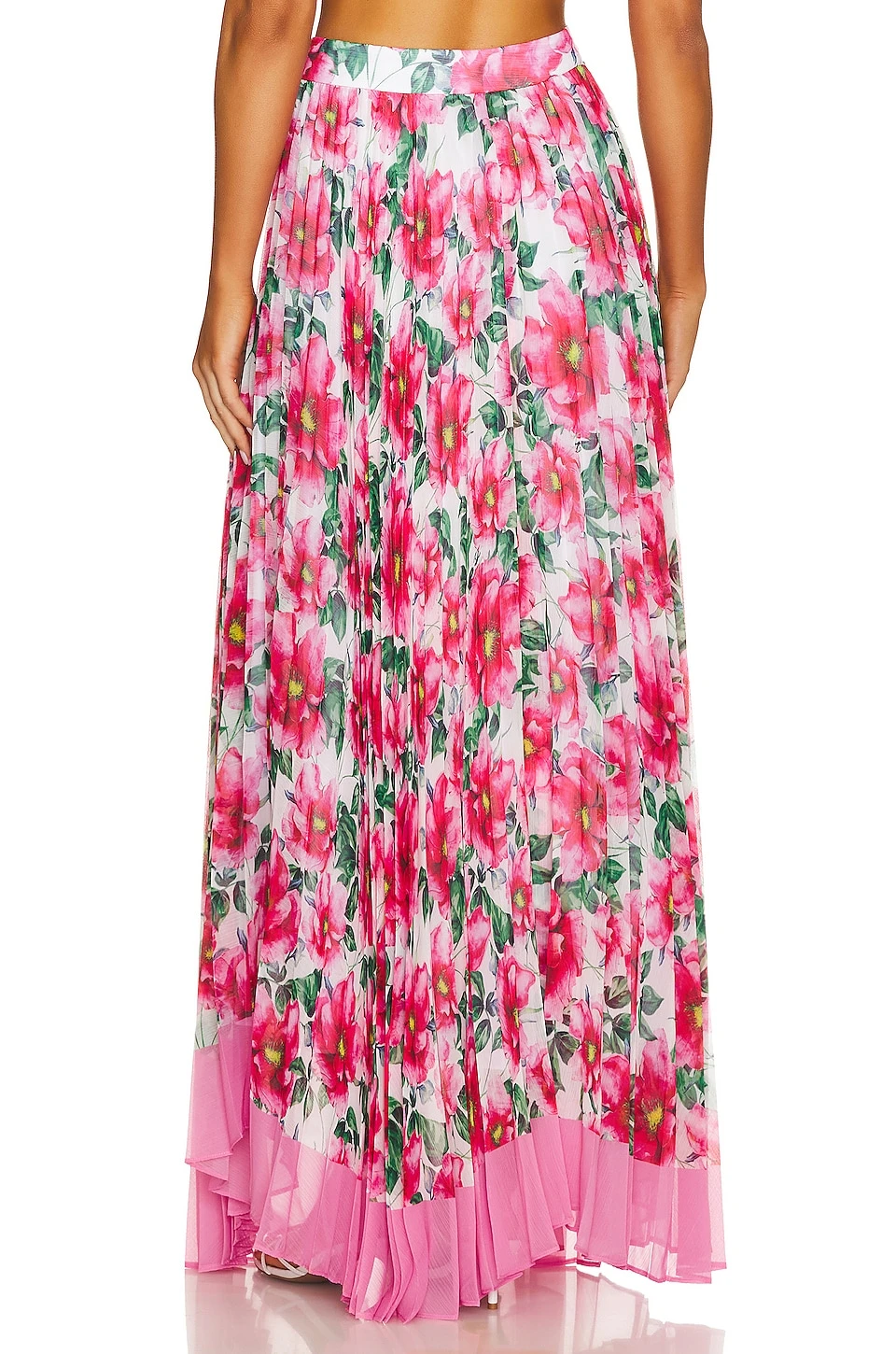 Alice + Olivia Katz Pleated Maxi Skirt High Tea Floral - Image 3