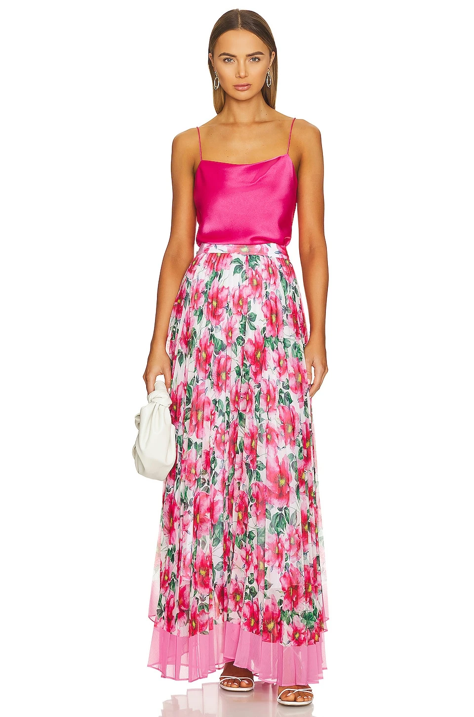 Alice + Olivia Katz Pleated Maxi Skirt High Tea Floral - Image 4
