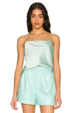 Alice + Olivia Classic Harmon Drapey Slip Tank Breeze