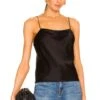 Alice + Olivia Classic Harmon Drapey Slip Tank Black