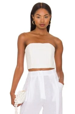 Alice + Olivia Ceresi Bandeau Top White