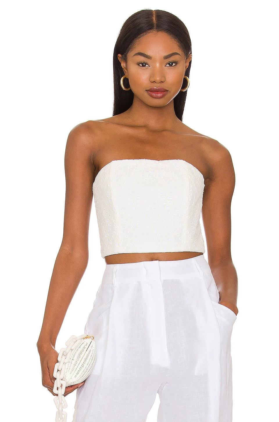 Alice + Olivia Ceresi Bandeau Top White