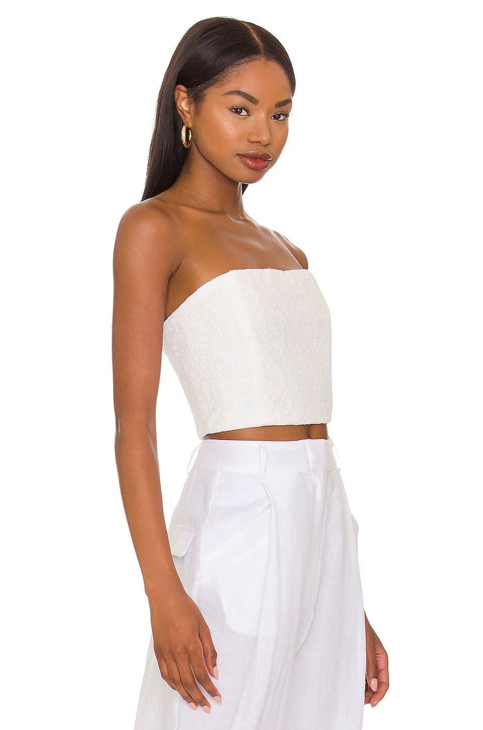 Alice + Olivia Ceresi Bandeau Top White - Image 2